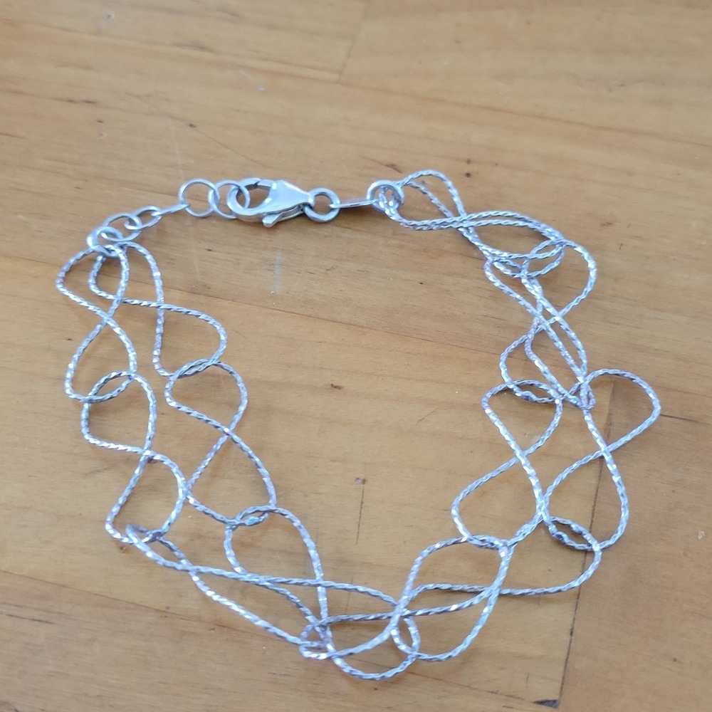 Vintage DYADEMA Italy 925 Sterling Silver Infinity Link Bracelet 7.5" 4.86g